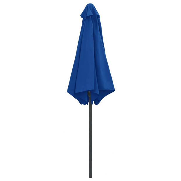 The Living Store Tuinparasol - Ø270 x 246 cm - Azuurblauw - UV-beschermend polyester - Aluminium paal -