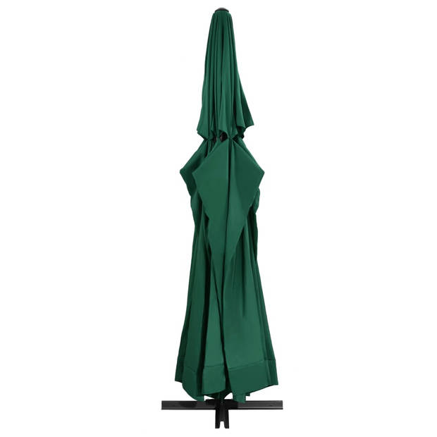 The Living Store Tuinparasol - Groen - 600 x 385 cm - Aluminium paal - UV-beschermend polyester