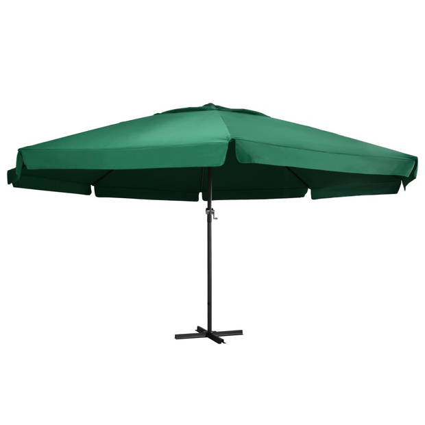 The Living Store Tuinparasol - Groen - 600 x 385 cm - Aluminium paal - UV-beschermend polyester