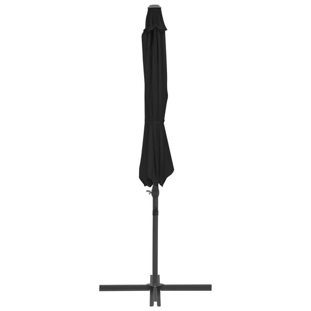 The Living Store Parasol Zwart - 300 x 255 cm - UV-beschermend polyester