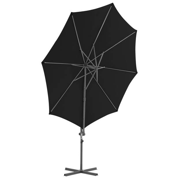 The Living Store Parasol Zwart - 300 x 255 cm - UV-beschermend polyester