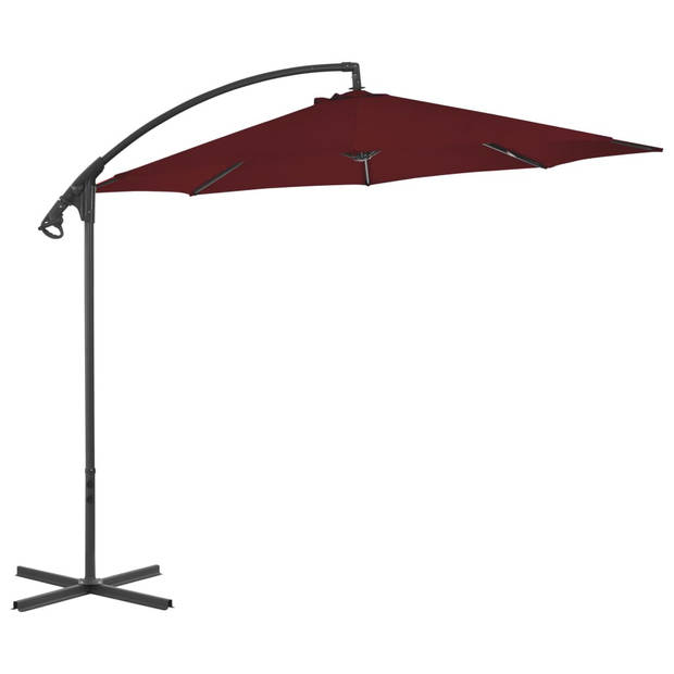 The Living Store Zweefparasol - Bordeauxrood - 300 x 260 cm - UV-beschermend polyester