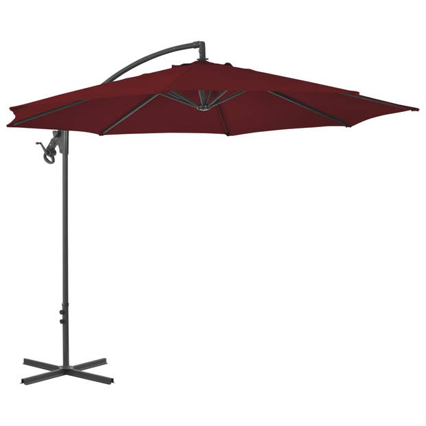 The Living Store Zweefparasol - Bordeauxrood - 300 x 260 cm - UV-beschermend polyester