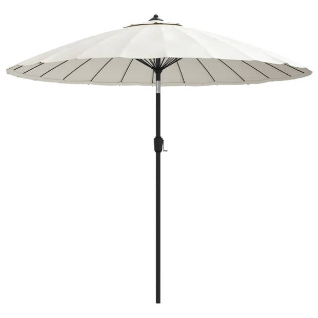 The Living Store Parasol - Tuinparasol - Afmetingen- 270 x 246 cm - Uv-beschermend polyester - Aluminium paal - Zandwit