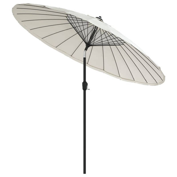 The Living Store Parasol - Tuinparasol - Afmetingen- 270 x 246 cm - Uv-beschermend polyester - Aluminium paal - Zandwit