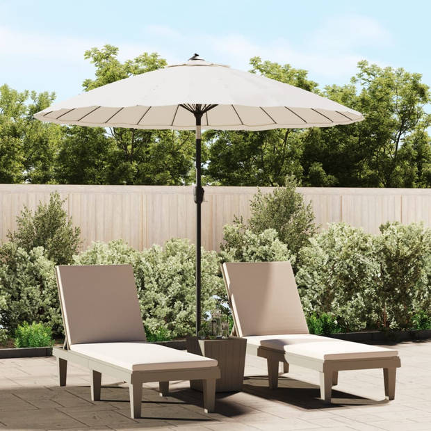 The Living Store Parasol - Tuinparasol - Afmetingen- 270 x 246 cm - Uv-beschermend polyester - Aluminium paal - Zandwit