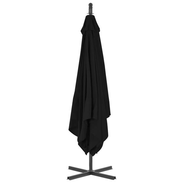 vidaXL Zweefparasol met stalen paal 250x250 cm zwart