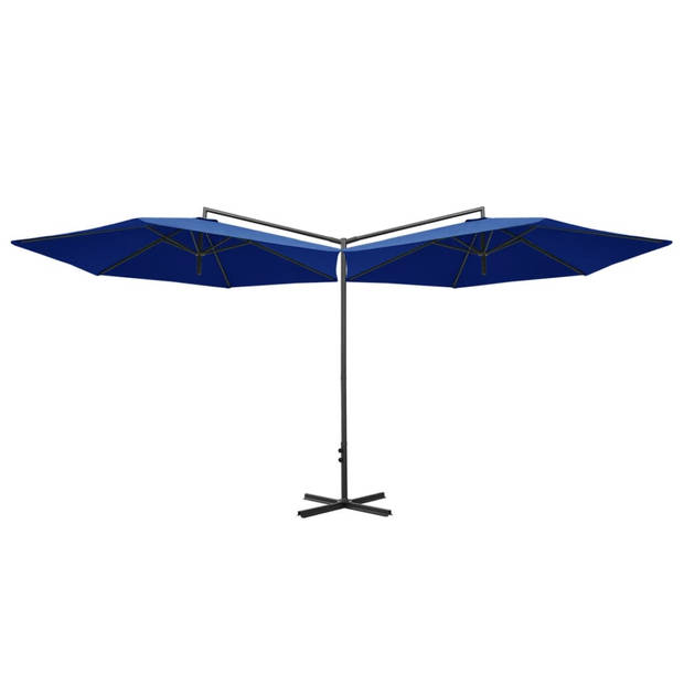 The Living Store Tuinparasol Dubbel - 600x290x260 cm - Polyester - Azuurblauw