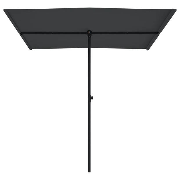 The Living Store Tuinparasol - Zwart - 200x150x(120-215)cm - UV-beschermend polyester en stalen paal