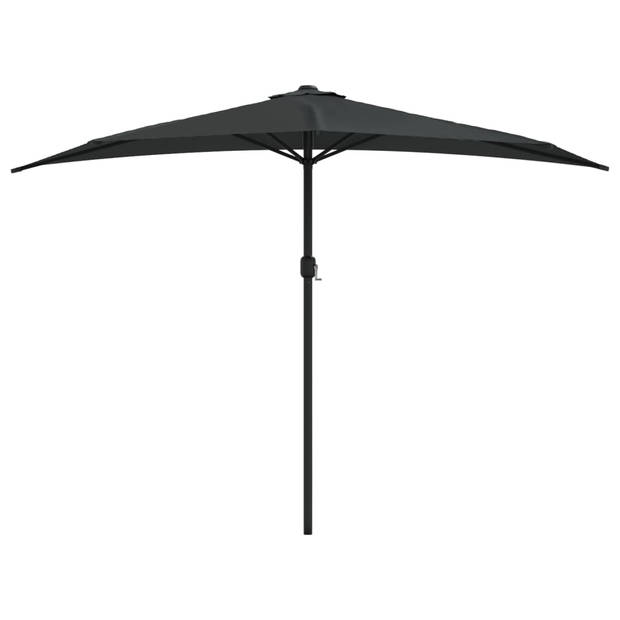 The Living Store Parasol - Halfrond - 300 x 155 x 223 cm - Zwart