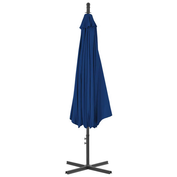 vidaXL Zweefparasol met stalen paal 300 cm azuurblauw