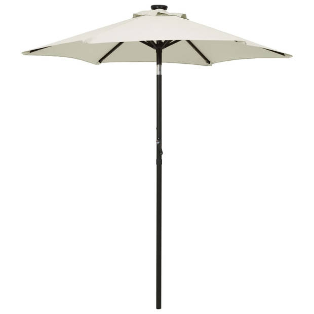 The Living Store Parasol Elegante Zand en Donkergrijze 200 x 211 cm - UV-Beschermend Polyester - Kantelbaar -