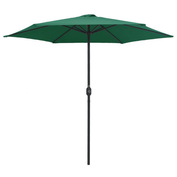 The Living Store Tuinparasol - Groen - 270 x 246 cm - UV-beschermend polyester - Aluminium paal - Met luchtventilatie