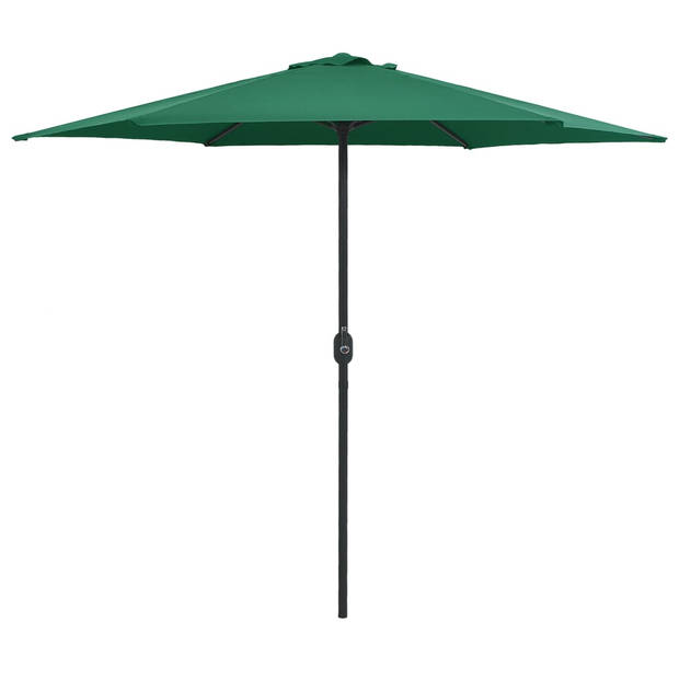 The Living Store Tuinparasol - Groen - 270 x 246 cm - UV-beschermend polyester - Aluminium paal - Met luchtventilatie