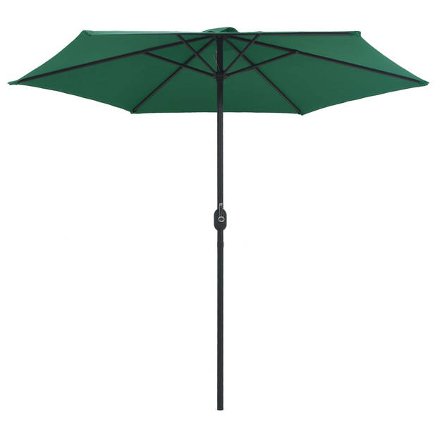 The Living Store Tuinparasol - Groen - 270 x 246 cm - UV-beschermend polyester - Aluminium paal - Met luchtventilatie