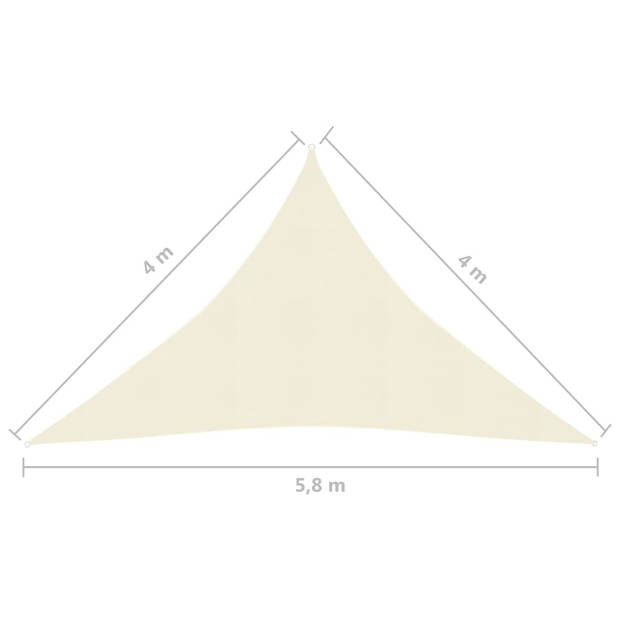 vidaXL Zonnezeil 160 g/m² 4x4x5,8 m HDPE crèmekleurig