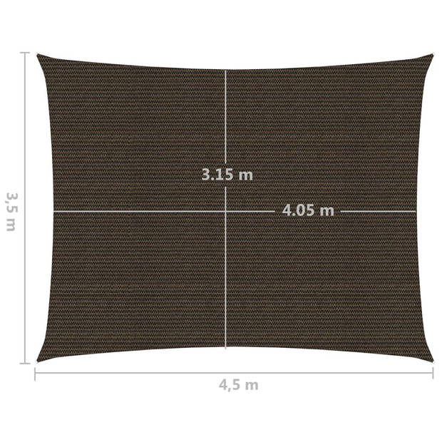 vidaXL Zonnezeil 160 g/m² 3,5x4,5 m HDPE bruin