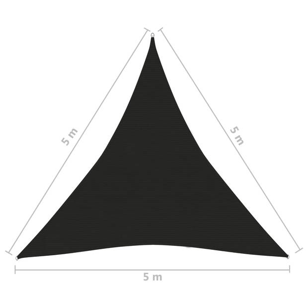 vidaXL Zonnezeil 160 g/m² 5x5x5 m HDPE zwart