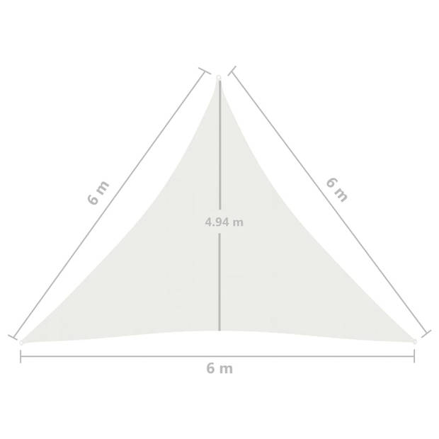 vidaXL Zonnezeil 160 g/m² 6x6x6 m HDPE wit