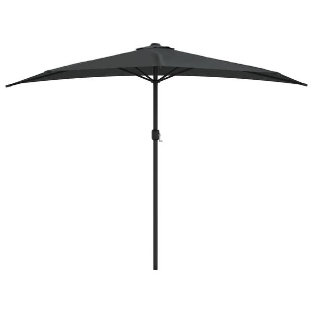 The Living Store Halfronde Tuinparasol - 300 x 155 x 223 cm - Antraciet - UV-beschermend polyester