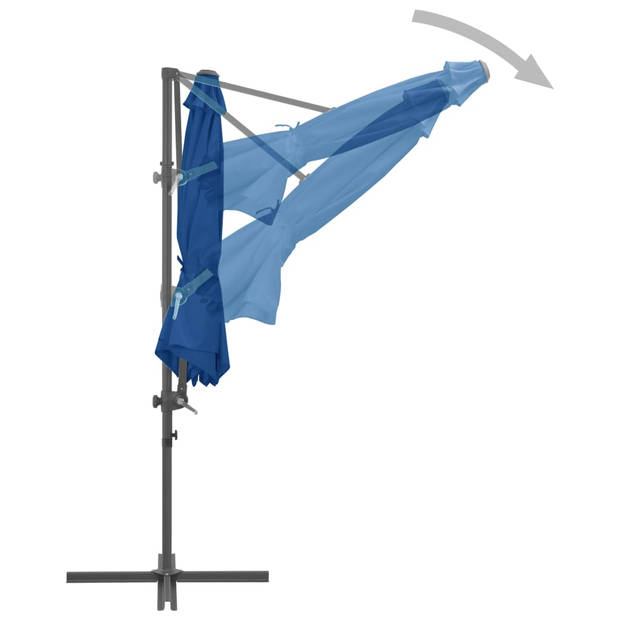 The Living Store Hangende Parasol - Azuurblauw - 300 x 255 cm - UV-beschermend polyester