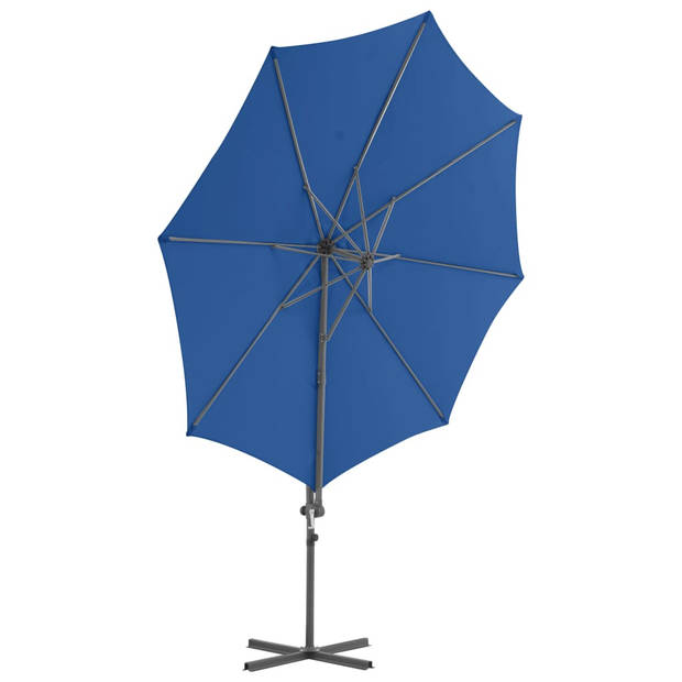 The Living Store Hangende Parasol - Azuurblauw - 300 x 255 cm - UV-beschermend polyester