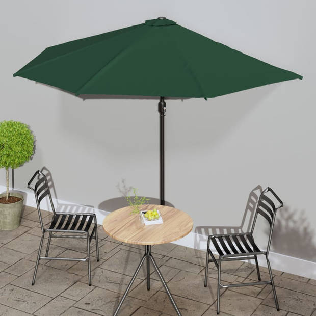 The Living Store Tuinparasol - Groen - 300 x 155 x 223 cm - UV-beschermend polyester - 38 mm paaldiameter -
