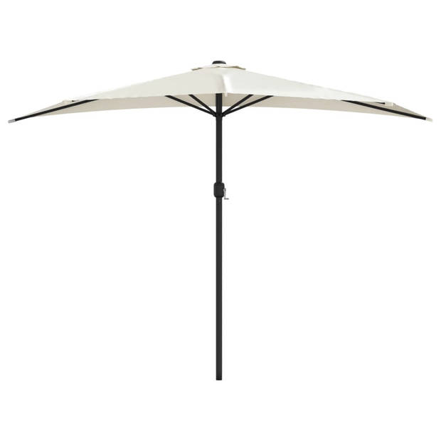 The Living Store Parasol Halfrond - Zandkleurig - 300 x 155 x 223 cm - 38mm paaldiameter - UV-beschermend polyester