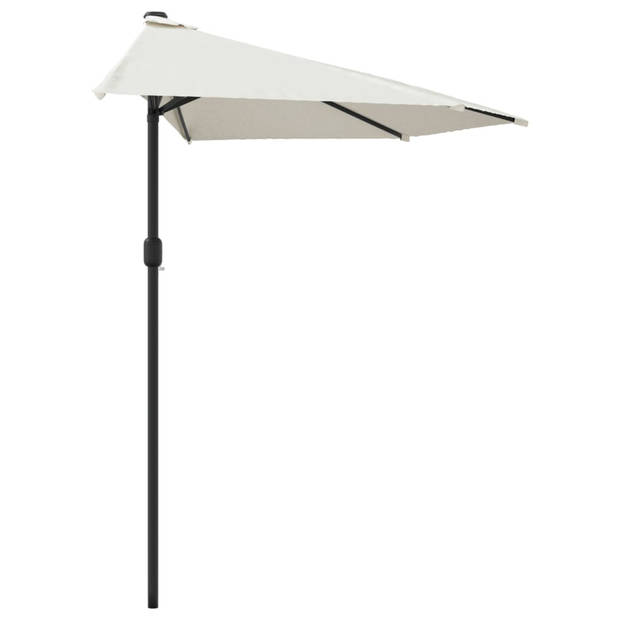 The Living Store Parasol Halfrond - Zandkleurig - 300 x 155 x 223 cm - 38mm paaldiameter - UV-beschermend polyester