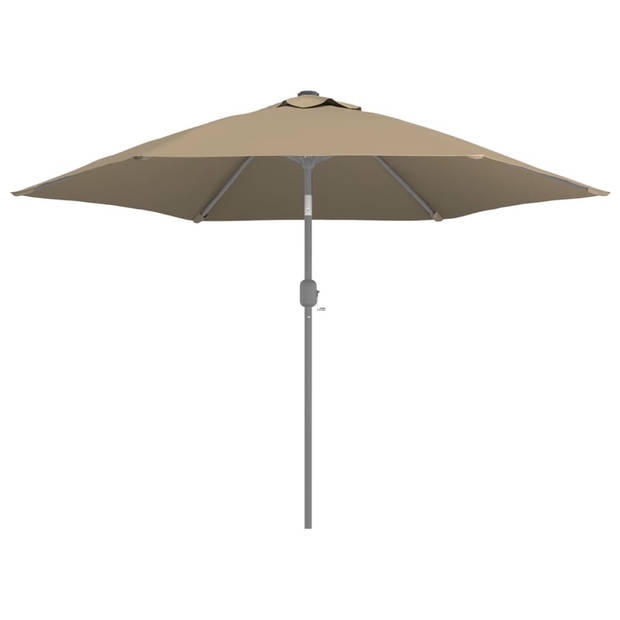 The Living Store Parasoldoek - UV-beschermend polyester - Taupe - Diameter 300 cm - Geen montage vereist