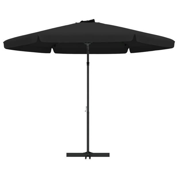 The Living Store Parasol - 300 x 250 cm - zwart - UV-beschermend polyester - stevige kruisvoet - stabiel en duurzaam -