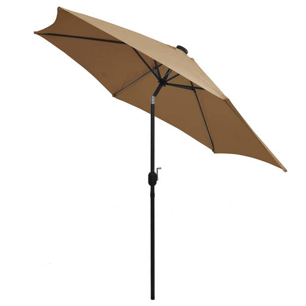 The Living Store Parasol Tuin - 300 x 240 cm - Uv-beschermend polyester - Aluminium paal - Met LED-strip