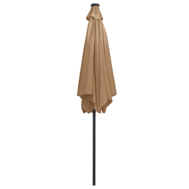 The Living Store Parasol Tuin - 300 x 240 cm - Uv-beschermend polyester - Aluminium paal - Met LED-strip