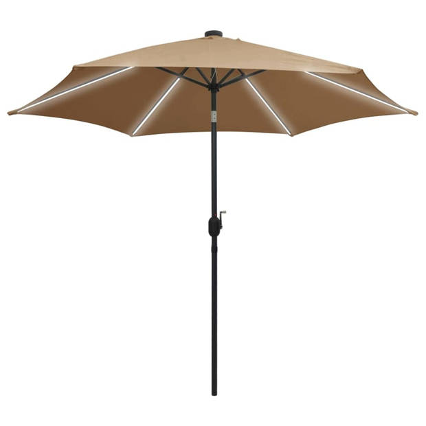 The Living Store Parasol Tuin - 300 x 240 cm - Uv-beschermend polyester - Aluminium paal - Met LED-strip