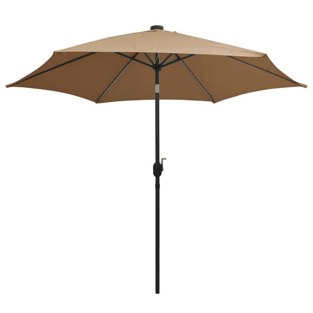 The Living Store Parasol Tuin - 300 x 240 cm - Uv-beschermend polyester - Aluminium paal - Met LED-strip