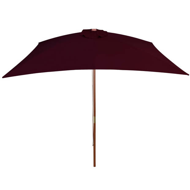 The Living Store Parasol Bordeauxrood 200x300x250cm - UV-beschermend polyester - 38mm paaldiameter - Houten frame