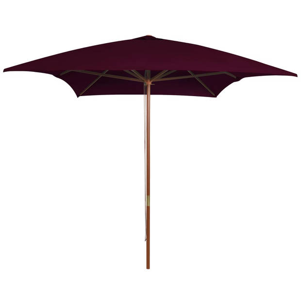 The Living Store Parasol Bordeauxrood 200x300x250cm - UV-beschermend polyester - 38mm paaldiameter - Houten frame