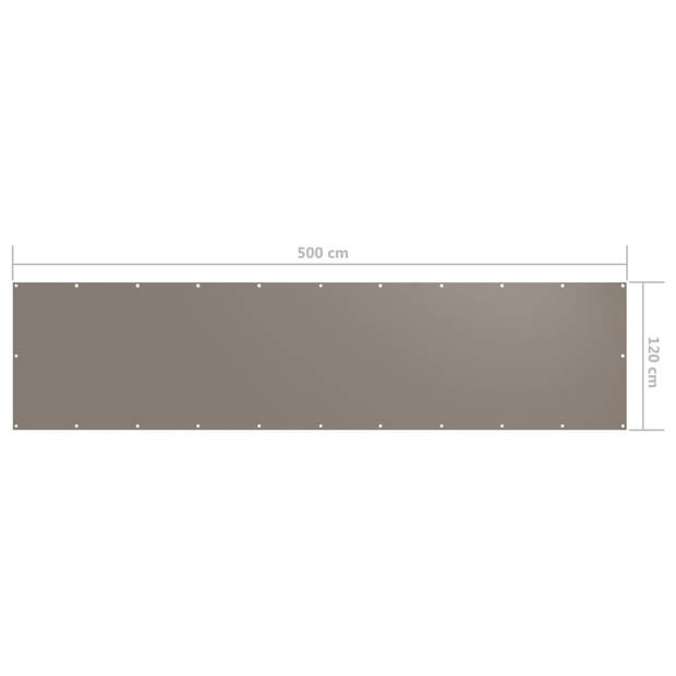 vidaXL Balkonscherm 120x500 cm oxford stof taupe