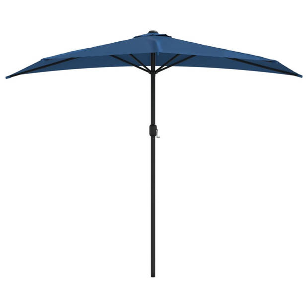 The Living Store Tuinparasol Halfrond - Blauw - 270 x 144 x 222 cm - 38 mm paaldiameter - UV-beschermend polyester