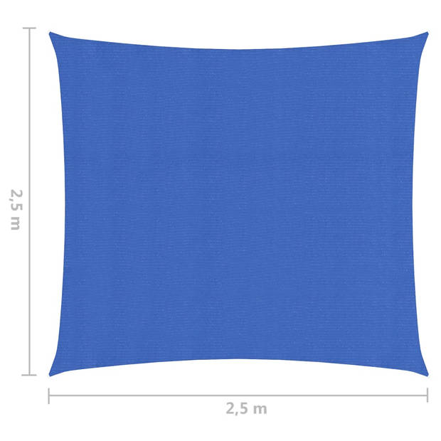 vidaXL Zonnezeil 160 g/m² 2,5x2,5 m HDPE blauw