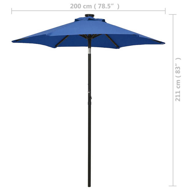 The Living Store Parasol - Aanpasbaar - UV-bescherming en vochtbestendig - Inklapbaar - Draagbaar - Aluminium paal - 6