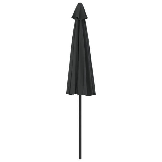 The Living Store Parasol - Halfrond - Zwart - 270 x 144 x 222 cm - 38 mm paaldiameter - UV-beschermend polyester