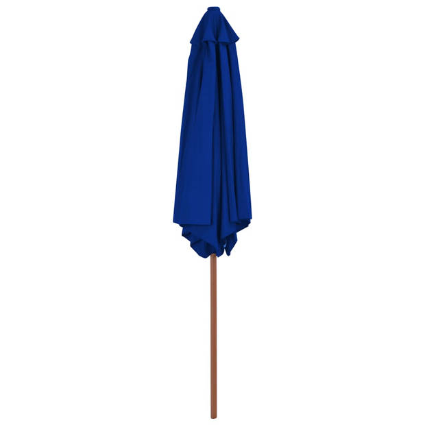 The Living Store Tuinparasol Houten - 270 x 244 cm - Blauw - UV-bescherming - 38 mm paaldiameter