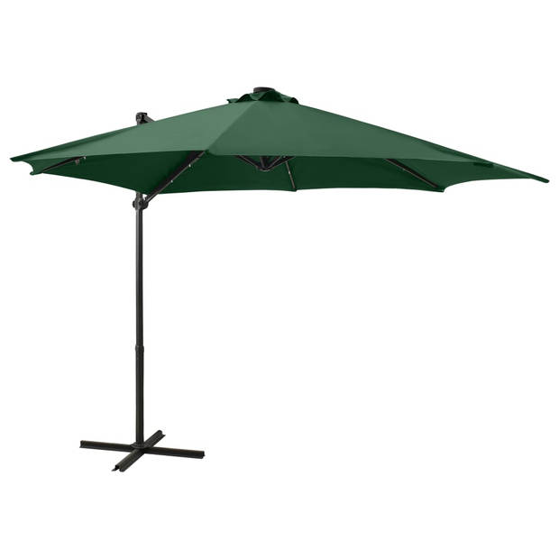 The Living Store Tuinparasol Groen - 300x238 cm - LED verlichting