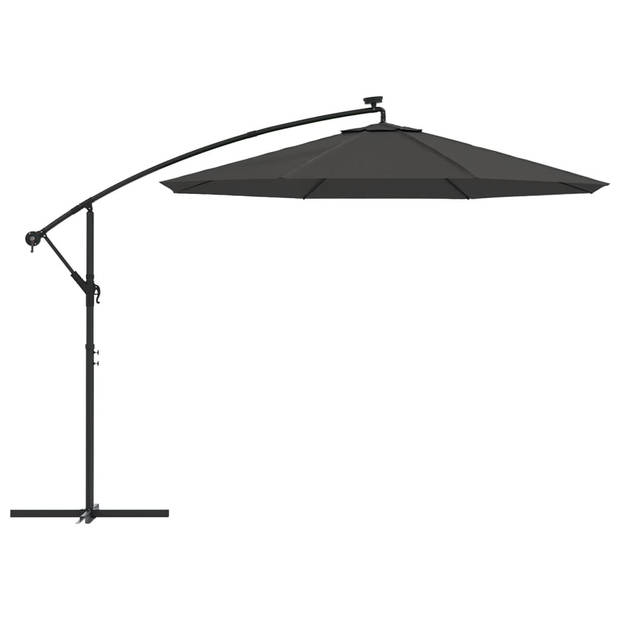 The Living Store Parasoldoek Vervanging - 300 cm - Antraciet - UV-beschermend polyester