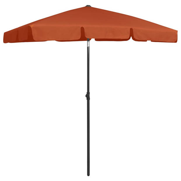 The Living Store Strandparasol - Terracotta - 180x120 cm - UV-beschermend en stabiel