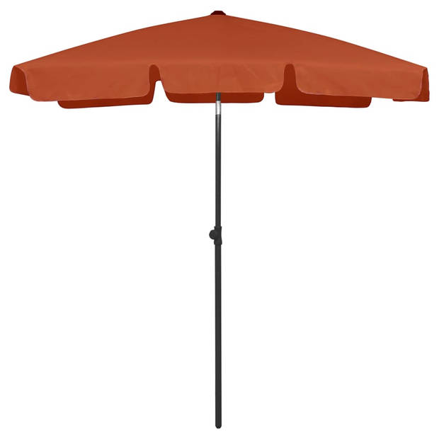 The Living Store Strandparasol - Terracotta - 180x120 cm - UV-beschermend en stabiel