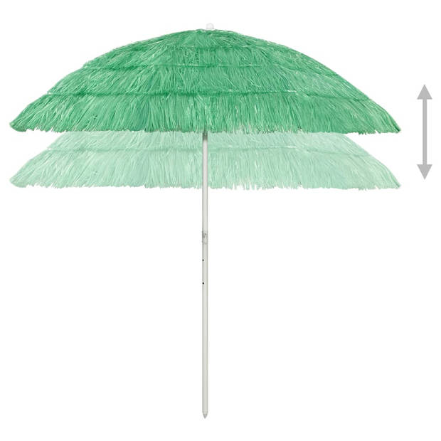 The Living Store Hawaï Parasol Groen - 215 cm hoogte - 240 cm booglengte - UV-bestendig