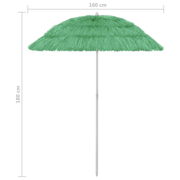 The Living Store Hawaï Parasol Groen 180 cm - Polyester UV-bestendig en kantelbaar