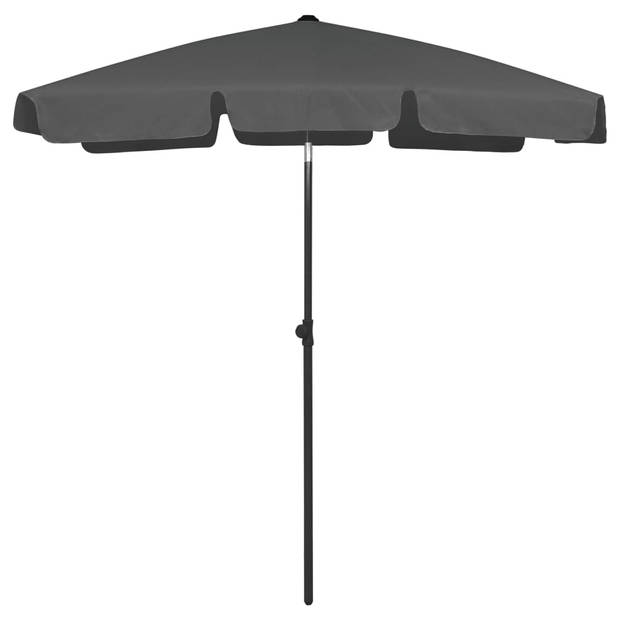 The Living Store Strandparasol Anti-UV Polyester - 180x120cm - Antraciet - Met kantelfunctie - 232cm hoog - The Living